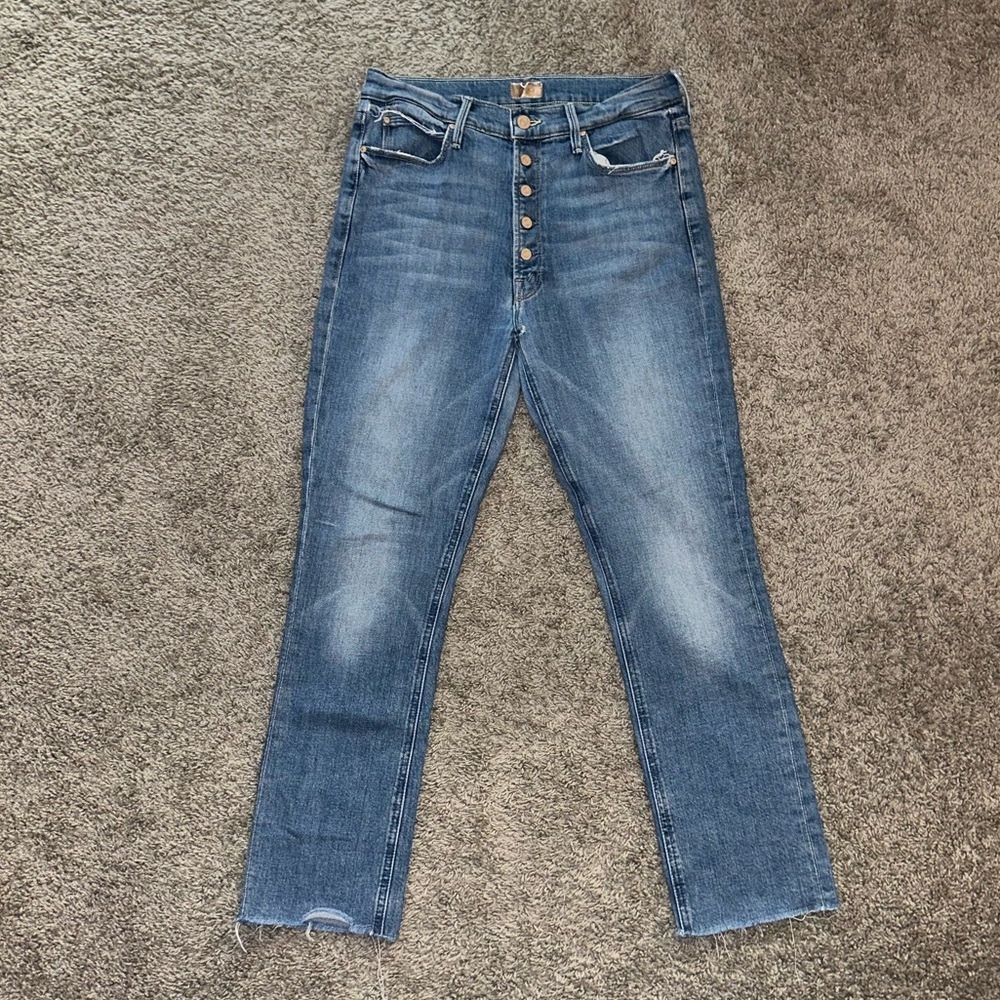 MOTHER Women’s Pixie Dazzler Ankle Fray Denim Jeans